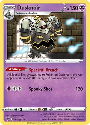 Dusknoir card from SWSH04: Vivid Voltage