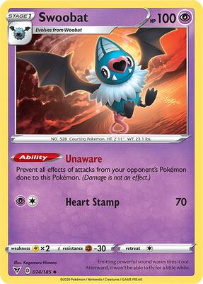 Swoobat card from SWSH04: Vivid Voltage