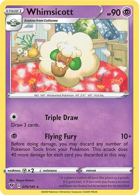 Whimsicott card from SWSH04: Vivid Voltage