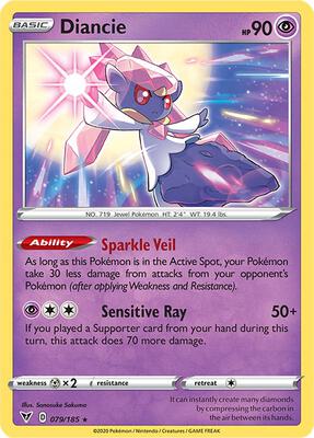 Diancie card from SWSH04: Vivid Voltage