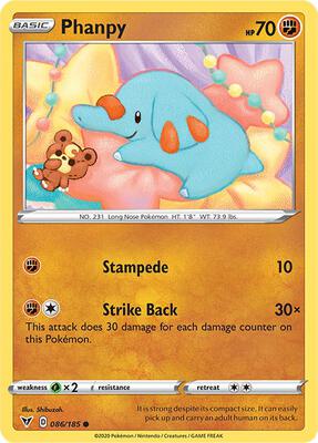 Phanpy card from SWSH04: Vivid Voltage