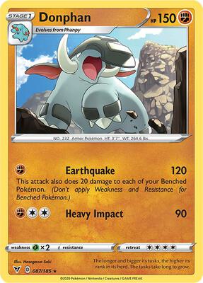 Donphan card from SWSH04: Vivid Voltage