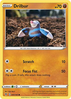 Drilbur card from SWSH04: Vivid Voltage