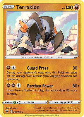 Terrakion card from SWSH04: Vivid Voltage
