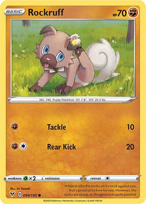 Rockruff card from SWSH04: Vivid Voltage