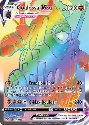 Coalossal VMAX (Secret) card from SWSH04: Vivid Voltage