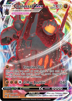 Coalossal VMAX card from SWSH04: Vivid Voltage
