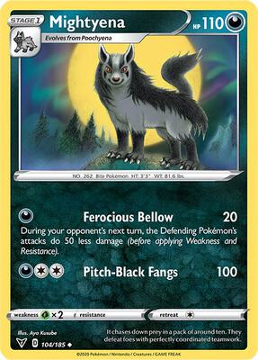 Mightyena card from SWSH04: Vivid Voltage