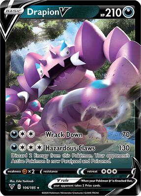 Drapion V card from SWSH04: Vivid Voltage