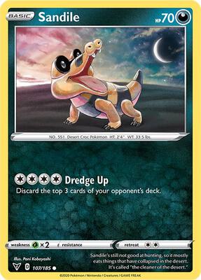 Sandile card from SWSH04: Vivid Voltage