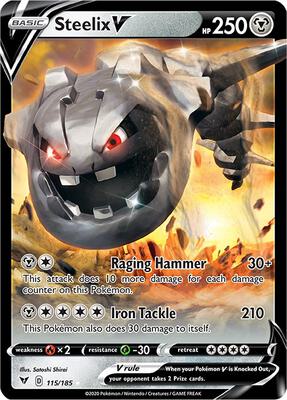 Steelix V card from SWSH04: Vivid Voltage