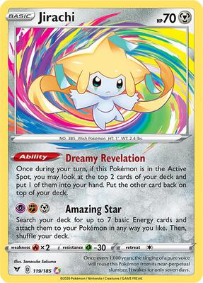 Jirachi card from SWSH04: Vivid Voltage
