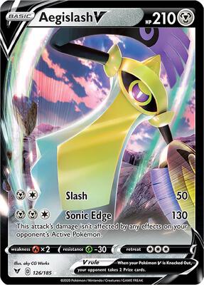 Aegislash V card from SWSH04: Vivid Voltage