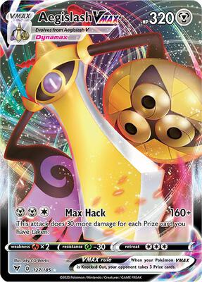Aegislash VMAX card from SWSH04: Vivid Voltage