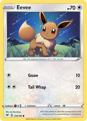 Eevee card from SWSH04: Vivid Voltage