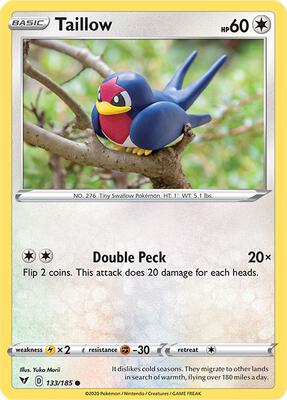 Taillow card from SWSH04: Vivid Voltage