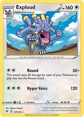 Exploud card from SWSH04: Vivid Voltage
