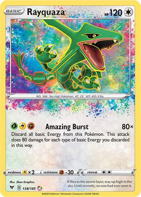 Rayquaza card from SWSH04: Vivid Voltage