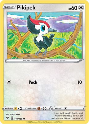 Pikipek card from SWSH04: Vivid Voltage