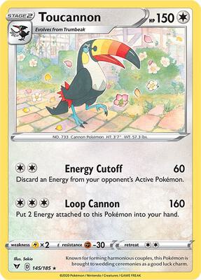 Toucannon card from SWSH04: Vivid Voltage