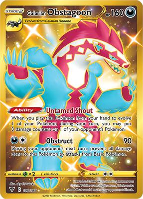 Galarian Obstagoon (Secret) card from SWSH04: Vivid Voltage