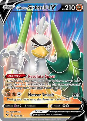 Galarian Sirfetch'd V (Full Art) card from SWSH04: Vivid Voltage