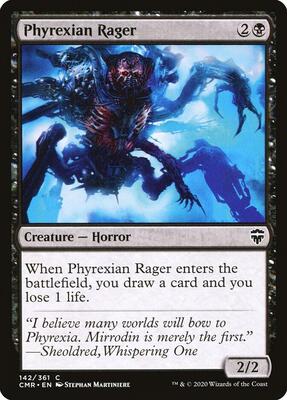 Phyrexian Rager card from Commander Legends