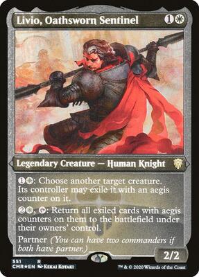 Livio, Oathsworn Sentinel (Foil Etched) card from Commander Legends