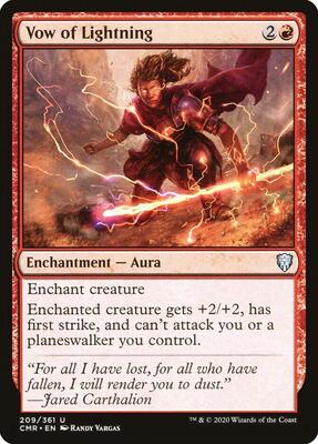 Vow of Lightning card from Commander Legends