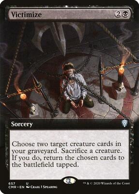 Victimize (Extended Art) card from Commander Legends