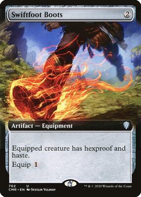 Swiftfoot Boots (Extended Art) card from Commander Legends