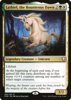 Lathiel, the Bounteous Dawn card from Commander Legends