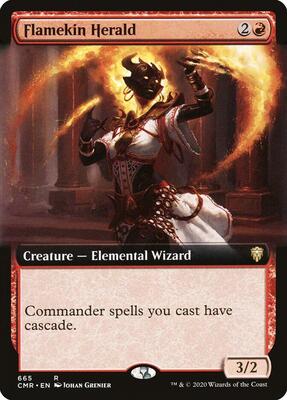 Flamekin Herald (Extended Art) card from Commander Legends