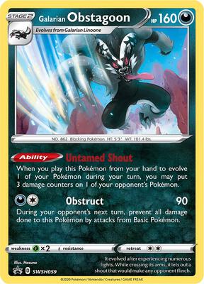 Galarian Obstagoon - SWSH059 card from SWSH: Sword & Shield Promo Cards