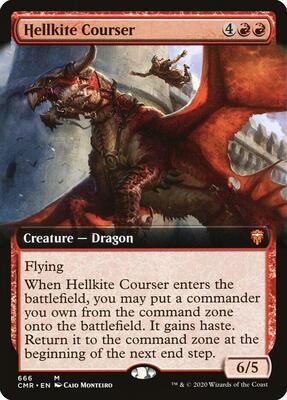 Hellkite Courser (Extended Art) card from Commander Legends