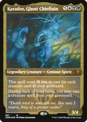 Karador, Ghost Chieftain (Foil Etched) card from Commander Legends