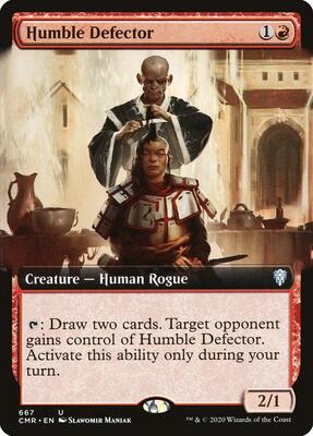 Humble Defector (Extended Art) card from Commander Legends