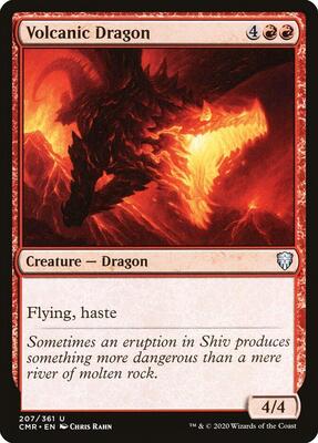 Volcanic Dragon card from Commander Legends