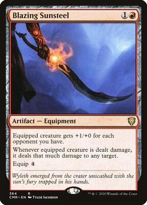 Blazing Sunsteel card from Commander Legends
