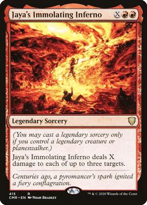 Jaya's Immolating Inferno card from Commander Legends