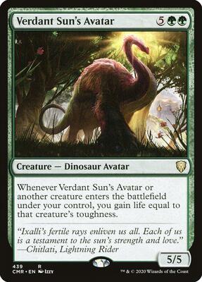 Verdant Sun's Avatar card from Commander Legends