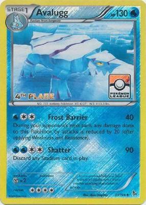 Avalugg - 31/106 (Pokemon League) [4th Place] card from League & Championship Cards