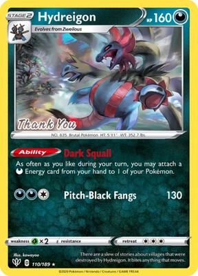 Hydreigon - 110/189 [Thank You] card from Miscellaneous Cards & Products
