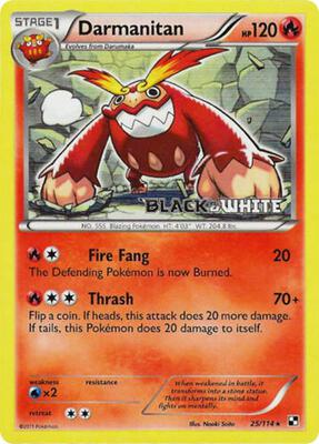 Darmanitan - 25/114 (Prerelease) card from Black and White Promos