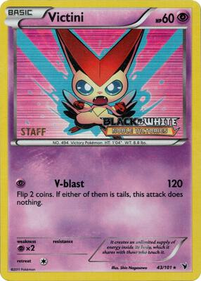 Victini - 43/101 (Prerelease) [Staff] card from Black and White Promos
