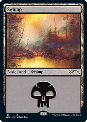 Swamp (105) (Bob Ross) card from Secret Lair Drop Series