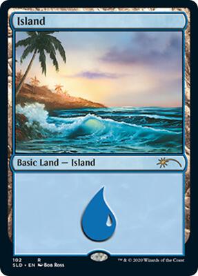 Island (102) (Bob Ross) card from Secret Lair Drop Series