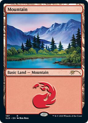 Mountain (107) (Bob Ross) card from Secret Lair Drop Series