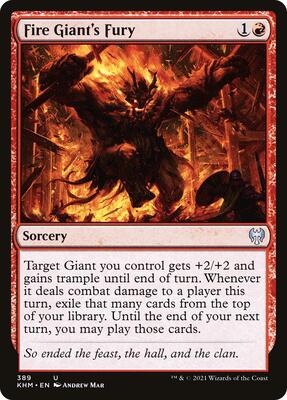 Fire Giant's Fury card from Kaldheim