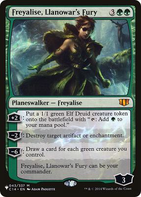 Freyalise, Llanowar's Fury card from The List Reprints